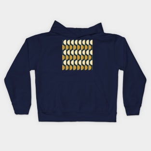 Gold and Navy Retro Half-Circles Kids Hoodie